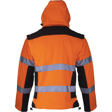 Lahti Pro SOFTSHELL ostrzegawczy z odpinanymi rękawami pomarańczowy rozmiar 3XL CE