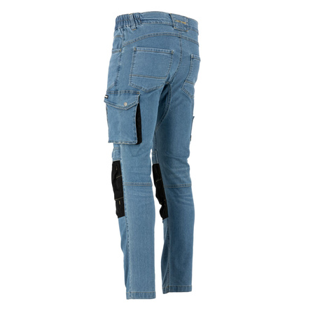 Lahti Pro Spodnie jeansowe jasnoniebieskie STRETCH ze wzmocnieniami rozmiar 3XL CE