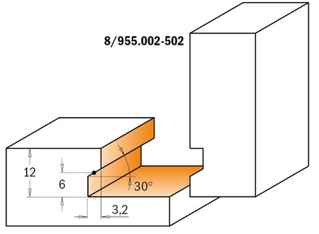 CMT Frez do szuflad D-31,7mm T1-min.15,87mm max.25,4mm I-12,7mm L-44,5mm S-8mm Typ.955.002