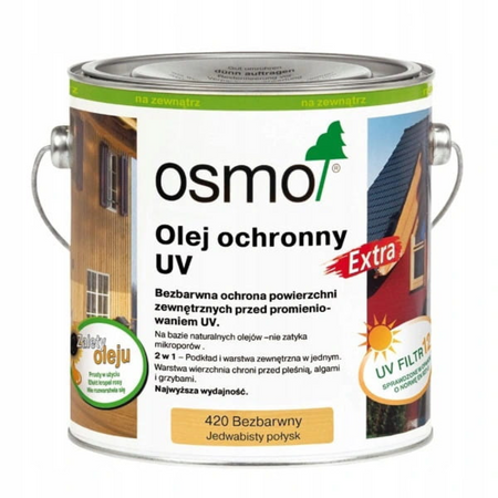 Osmo Olej ochronny UV przed słońcem 420- bezbarwny jedwabisty połysk 2.5L