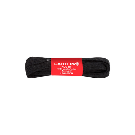 Lahti Pro Sznurowadła płaskie 100% bawełna czarne L904050P 10PAR 100CM