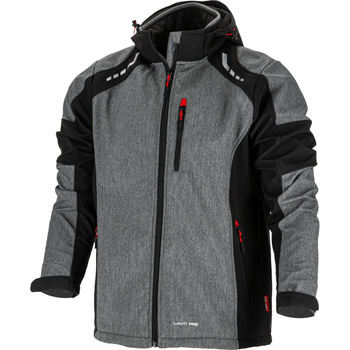 Lahti Pro Kurtka SOFTSHELL z kapturem szaro-czarno-czerwony rozmiar L CE