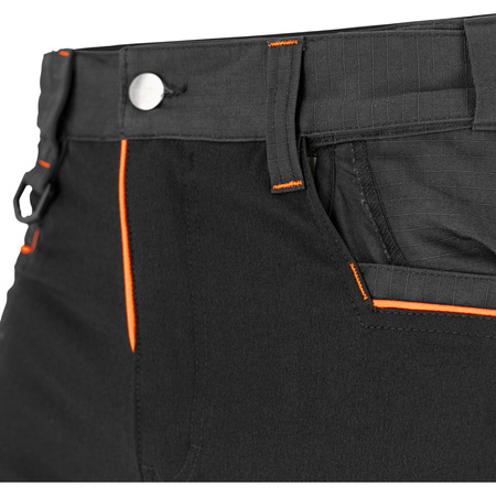 Lahti Pro Spodnie dekarskie czarno-pomarańczowe ze wstawkami stretch rozmiar 3XL CE