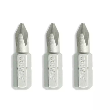 DEDRA Zestaw końcówek wkrętakowych Phillips PH1/2/3x25mm, blister