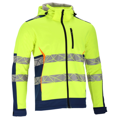 Lahti Pro Kurtka SOFTSHELL ostrzegawcza żółto-niebieska rozmiar 2XL CE