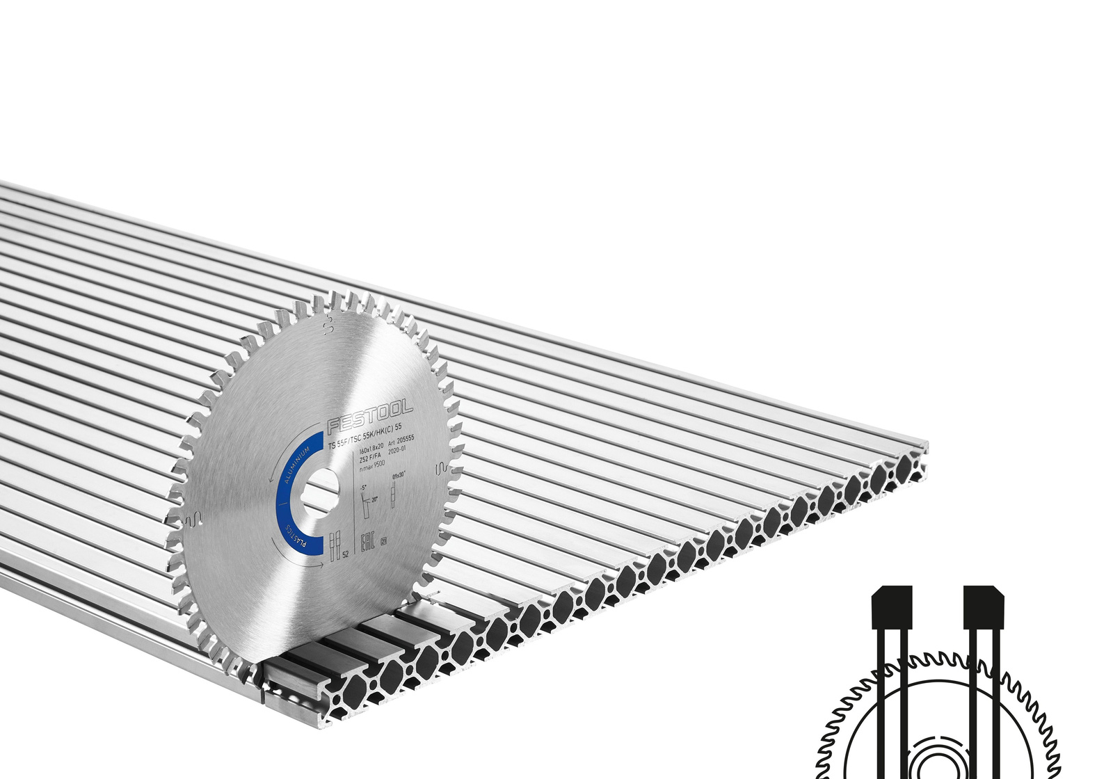 [Image of Tarcza pilarska ALUMINIUM/PLASTICS HW 160x1,8x20 F/FA52]
