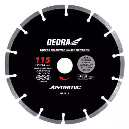 Tarcza diamentowa do glazury DEDRA HP2112 125mmx22,2mm Dynamic