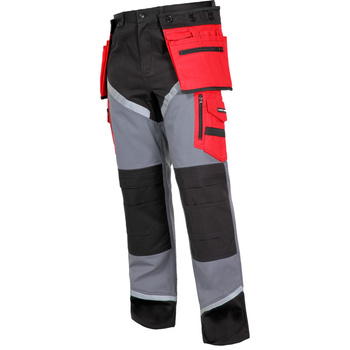 Lahti Pro Spodnie czarno-szaro-czerwone 100% bawełna z odblaskami rozmiar 3XL CE