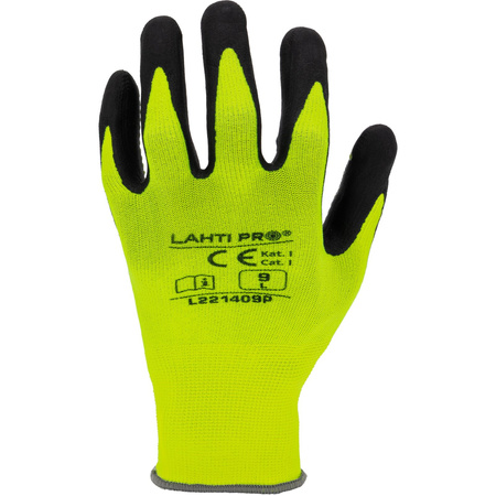 Lahti Pro Rękawice nitrylowe żółto-czarne L221410P rozmiar 10 CE