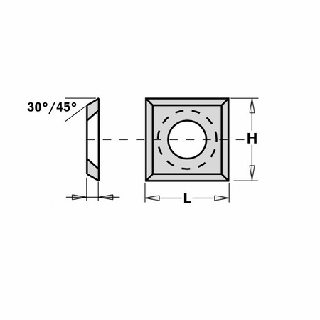 15254  Płytka HM  15,0x15,0x2,5mmMG18 d=6,4  <30