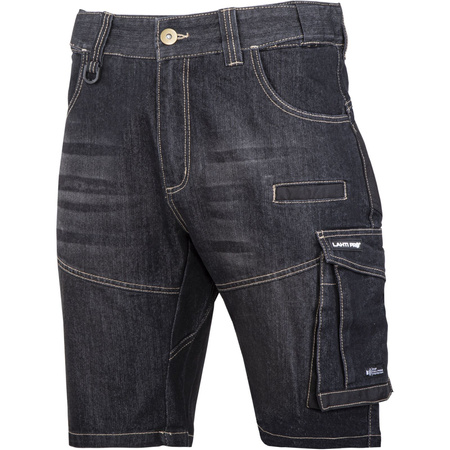 Lahti Pro Spodenki krótkie jeans czarne STRETCH ze wzmocnieniami rozmiar M CE