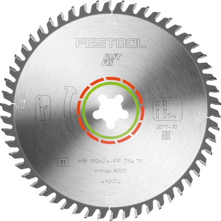 Festool Tarcza pilarska HW 190x2,6 FF TF54 LAMINATE/HPL