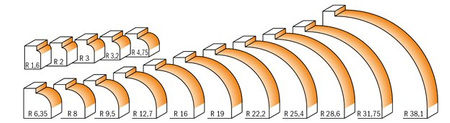 CMT Frez zaokrąglający z łożyskiem R-6,35mm D-25,4mm I-12,7mm S-6mm Typ.738