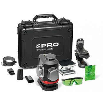 Laser płaszczyznowy zielony PRO TYXER 4DG ZESTAW PLUS