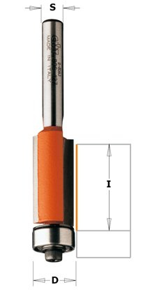 CMT Frez prosty z dolnym łożyskiem I-25,4mm D-9,5mm L-68,2mm Z-2  S-8mm Typ.906