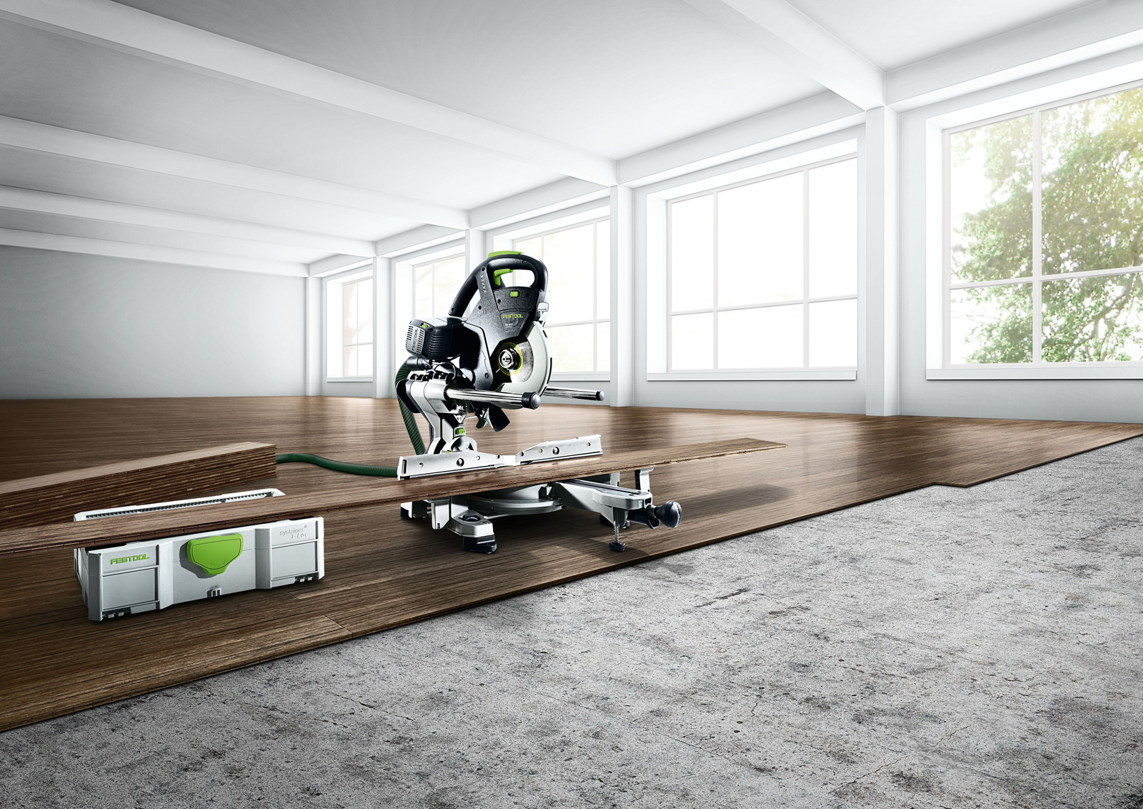 Ukośnica Festool KAPEX KS 60 w akcji, cięcie paneli