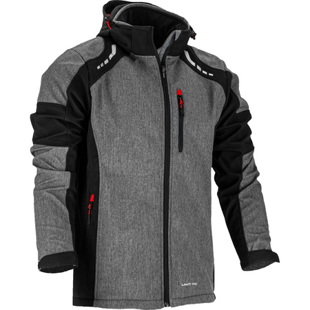 Lahti Pro Kurtka SOFTSHELL z kapturem szaro-czarno-czerwony rozmiar 2XL CE