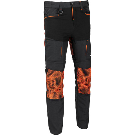 Lahti Pro Spodnie dekarskie czarno-pomarańczowe ze wstawkami stretch rozmiar 2XL CE