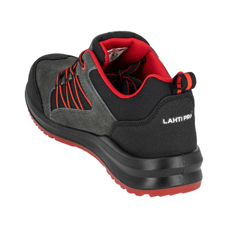 Lahti Pro Półbuty ESD zamsz / oxford grafitowo-czerwone S1 FO SR rozmiar 45 CE