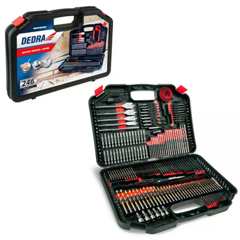 DEDRA Zestaw wierteł i bitów 246szt.