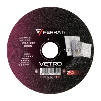 FERRATI Tarcza tnąca i szlifująca z nasypem diamentowym 2in1 125mm VETRO