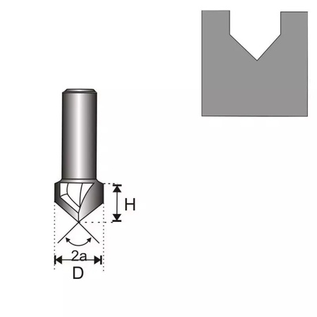 DEDRA Frez rowkujący V T8 D25,4 H25,4mm a90st.