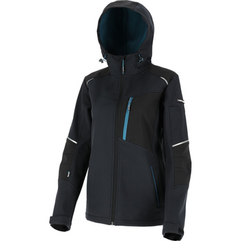 Lahti Pro Kurtka SOFTSHELL z kapturem damska czarno-turkusowa rozmiar S CE