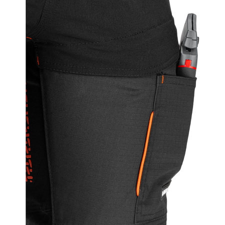 Lahti Pro Spodnie dekarskie czarno-pomarańczowe ze wstawkami stretch rozmiar 3XL CE