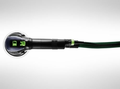 Szlifierka Festool ROTEX RO 150 z podłączonym odkurzaczem do odsysu pyłu