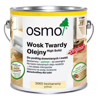Osmo Wosk twardy olejny 3065- bezbarwny półmat 0,75L