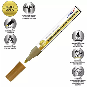 DEDRA Marker do renowacji napisów nagrobkowych złoty, 1szt