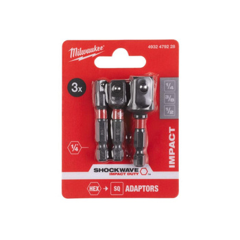 Zestaw adapterów do nasadek udar. 3 szt.