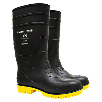 Lahti Pro Kalosze męskie czarno-żółte wysokie PVC O4 FO rozmiar 41 CE