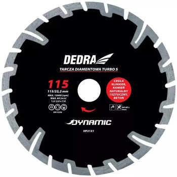 DEDRA Tarcza diamentowa TURBO S 125mm/22.2mm Dynamic