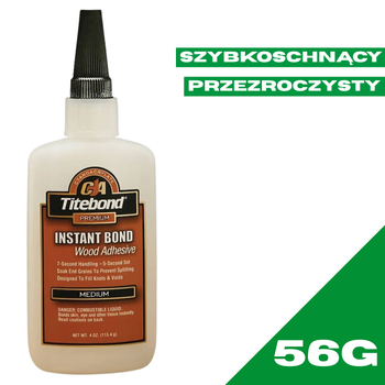 Titebond Instant Bond Wood Adhesive Medium Klej do drewna Szybkoschnący 56g