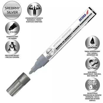 DEDRA Marker do renowacji napisów nagrobkowych srebrny, 1szt