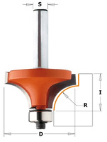 CMT Frez zaokrąglający z łożyskiem R-2mm D-16,7mm I-12,7mm S-8mm Typ.938