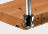 Festool Frez do listew uchwytowych HW S8 D22/16/R2,5+6