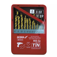 Zestaw 19szt wierteł do metalu HSS+kobalt+TiN, 135°