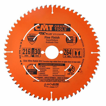 CMT Piła tarcza do drewna do cięcia poprzecznego 216x30 mm 64 Zęby 273.216.64M