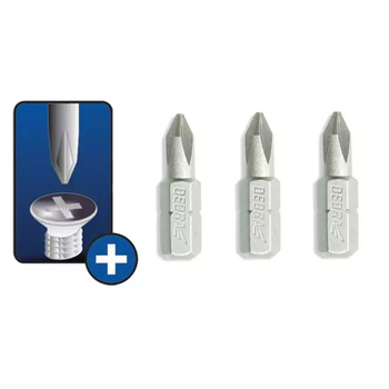 DEDRA Końcówki wkrętakowe Phillips PH3x25mm, 3szt blister